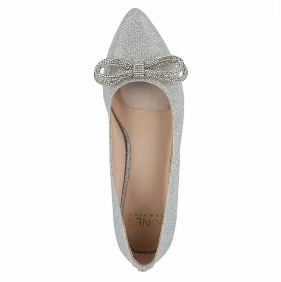BRAND NEW JONES NEW YORK POINTED TOE WITH BOW DETAIL EMBELLISHMENTS FLAT