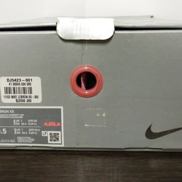 Brand New Nike LeBron XX BLK-BLK-RED Mens 8/Wms 9.5 New In Box DJ5423-001 F53