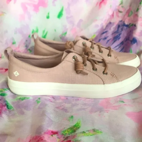 Brand New Sperry Top Siders Slip On Sneakers Pale Pink Boat Shoes