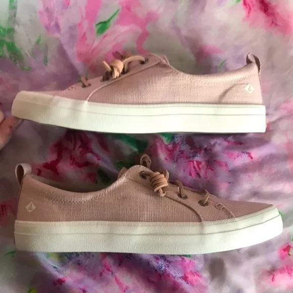 Brand New Sperry Top Siders Slip On Sneakers Pale Pink Boat Shoes