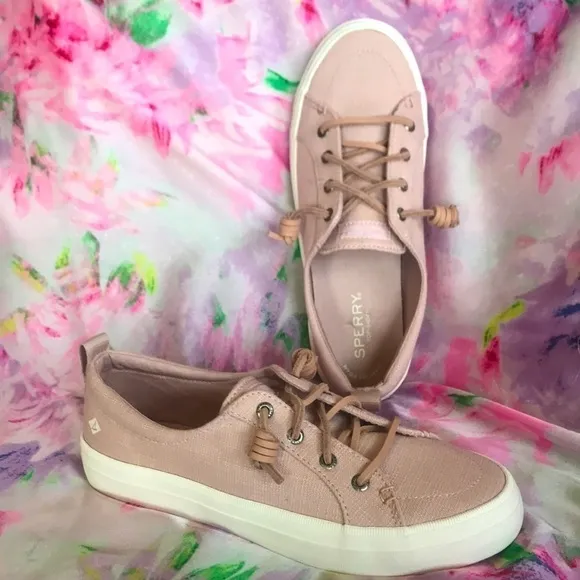 Brand New Sperry Top Siders Slip On Sneakers Pale Pink Boat Shoes