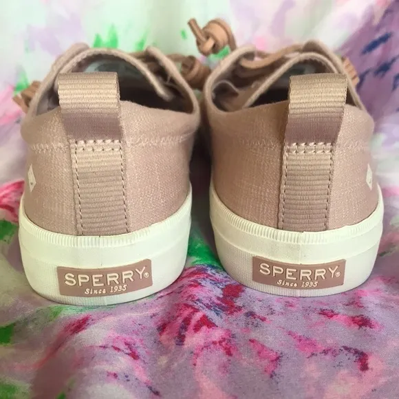 Brand New Sperry Top Siders Slip On Sneakers Pale Pink Boat Shoes