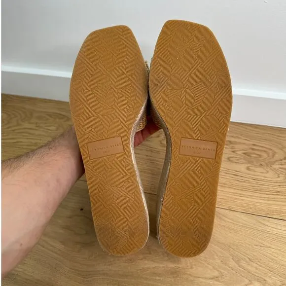 BRAND NEW Veronica Beard Gable Slip On Espadrille Platform Raffia Wedge Sandals