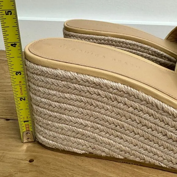 BRAND NEW Veronica Beard Gable Slip On Espadrille Platform Raffia Wedge Sandals