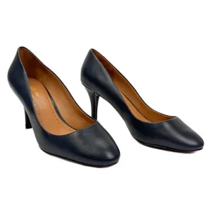 Brooks Brothers Navy Blue Leather Stilleto Heel Round Toe Classic Pumps Sz 8