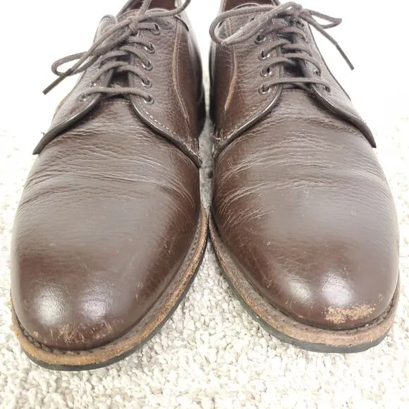 Brooks Brothers Shoes Mens 9.5 Pebbled Leather Brown Career Oxford Dress Shoe