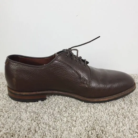 Brooks Brothers Shoes Mens 9.5 Pebbled Leather Brown Career Oxford Dress Shoe