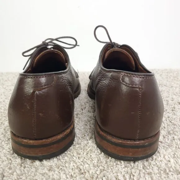 Brooks Brothers Shoes Mens 9.5 Pebbled Leather Brown Career Oxford Dress Shoe