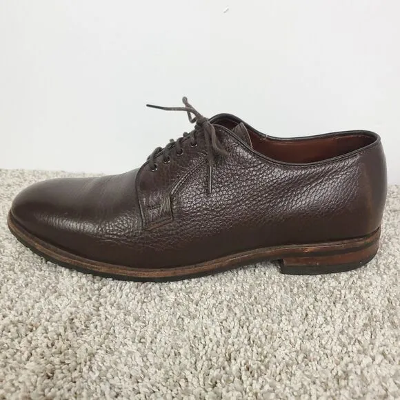 Brooks Brothers Shoes Mens 9.5 Pebbled Leather Brown Career Oxford Dress Shoe