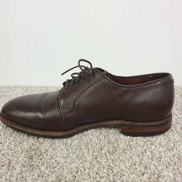 Brooks Brothers Shoes Mens 9.5 Pebbled Leather Brown Career Oxford Dress Shoe
