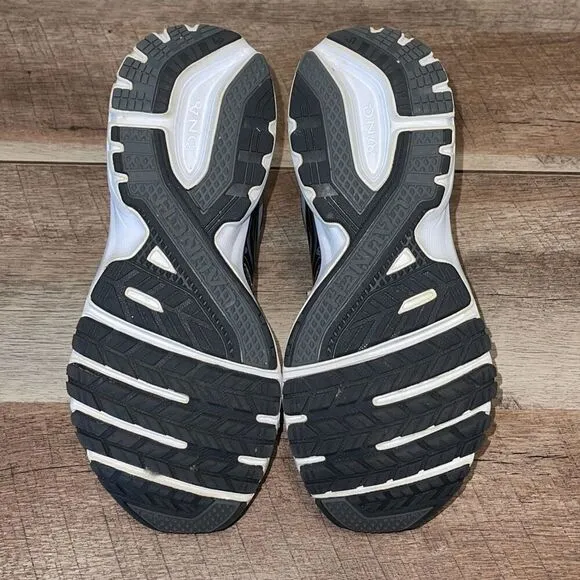 Brooks Womens Lace Up Round Toe Launch 2 Sneakers Shoes Black White Size 7.5
