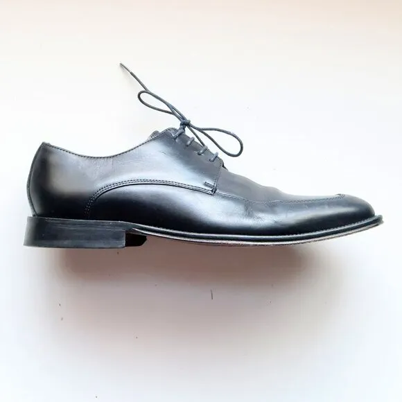 Brooksfiel Men's Italian Black Leather Lace-up Oxford Derby Formal Dress Shoes