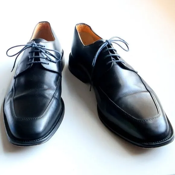 Brooksfiel Men's Italian Black Leather Lace-up Oxford Derby Formal Dress Shoes