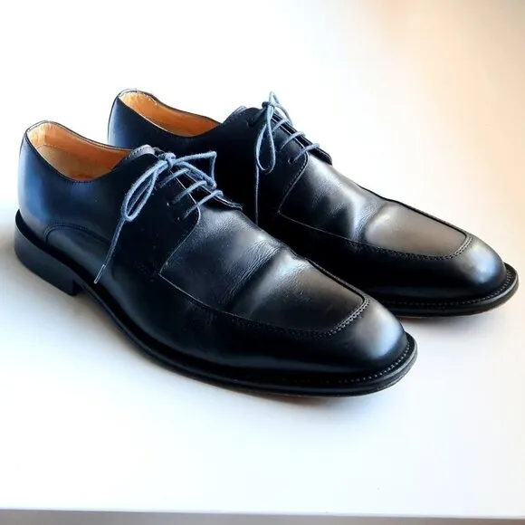 Brooksfiel Men's Italian Black Leather Lace-up Oxford Derby Formal Dress Shoes