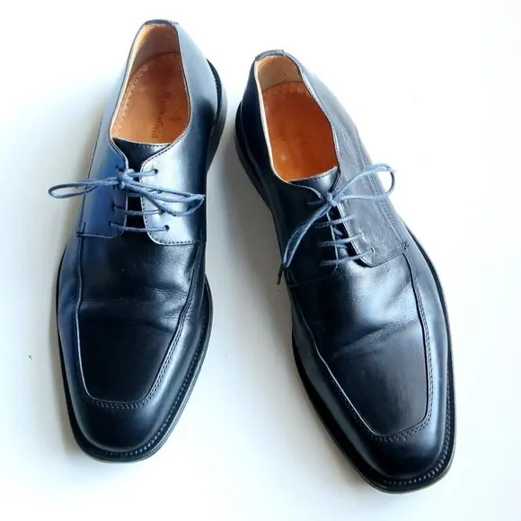 Brooksfiel Men's Italian Black Leather Lace-up Oxford Derby Formal Dress Shoes