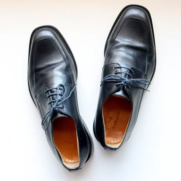 Brooksfiel Men's Italian Black Leather Lace-up Oxford Derby Formal Dress Shoes