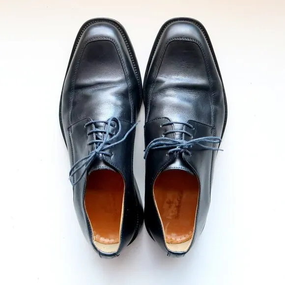 Brooksfiel Men's Italian Black Leather Lace-up Oxford Derby Formal Dress Shoes