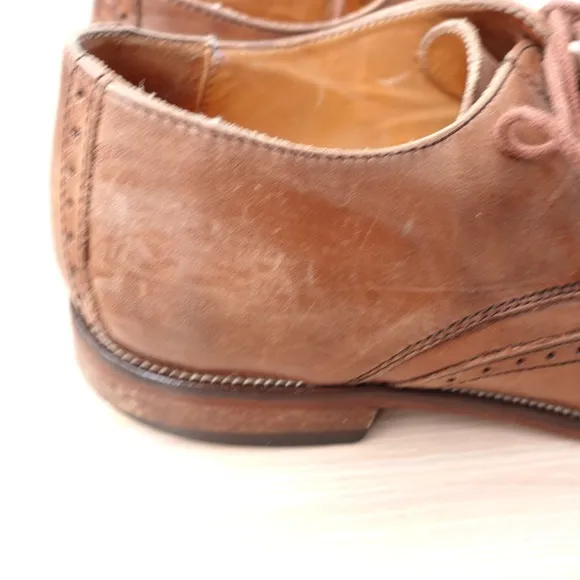Brown Derby Shoes Mens 9 Leather Wing Tip Tan Brogues 42 Formal Classic BATA