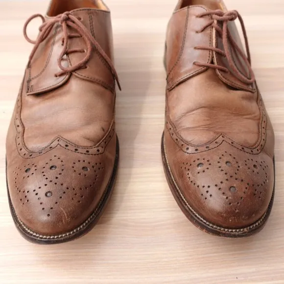 Brown Derby Shoes Mens 9 Leather Wing Tip Tan Brogues 42 Formal Classic BATA