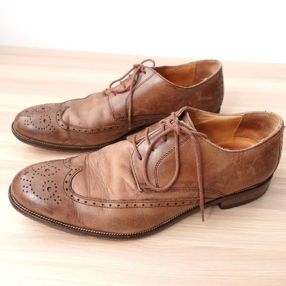 Brown Derby Shoes Mens 9 Leather Wing Tip Tan Brogues 42 Formal Classic BATA