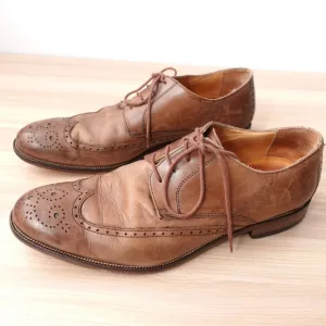 Brown Derby Shoes Mens 9 Leather Wing Tip Tan Brogues 42 Formal Classic BATA