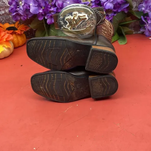Brown Leather Cowboy Boots Boys 7.5 Boots