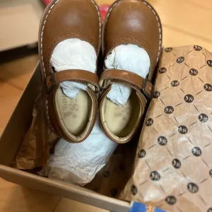 Brown Leather Dress Shoes with Moccasin Stitching