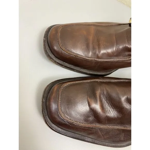 Bruno Magli Barlow Loafer Shoes Brown Leather Men Size 10 W Career Formal