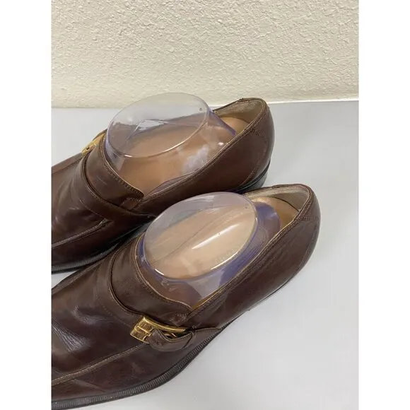 Bruno Magli Barlow Loafer Shoes Brown Leather Men Size 10 W Career Formal