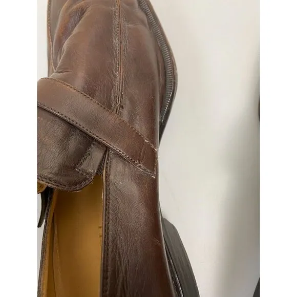 Bruno Magli Barlow Loafer Shoes Brown Leather Men Size 10 W Career Formal