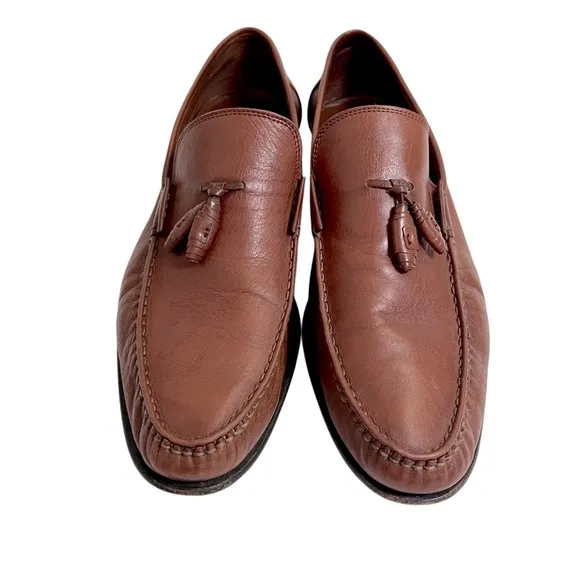 Bruno Magli Men's Brown Genuine Leather Slip-On Loafers Shoes 10