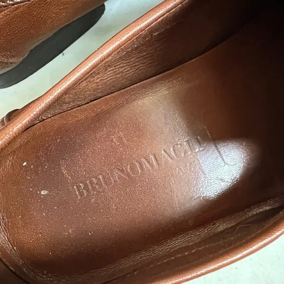 Bruno Magli Men's Brown Genuine Leather Slip-On Loafers Shoes 10