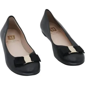 Bruno Magli Mina Black Gold Bow Ballet Flats Size 36 EU 6 US