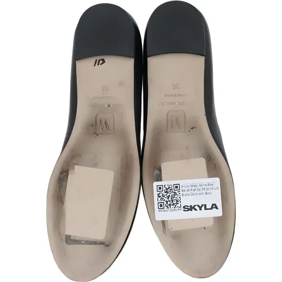 Bruno Magli Mina Black Gold Bow Ballet Flats Size 36 EU 6 US
