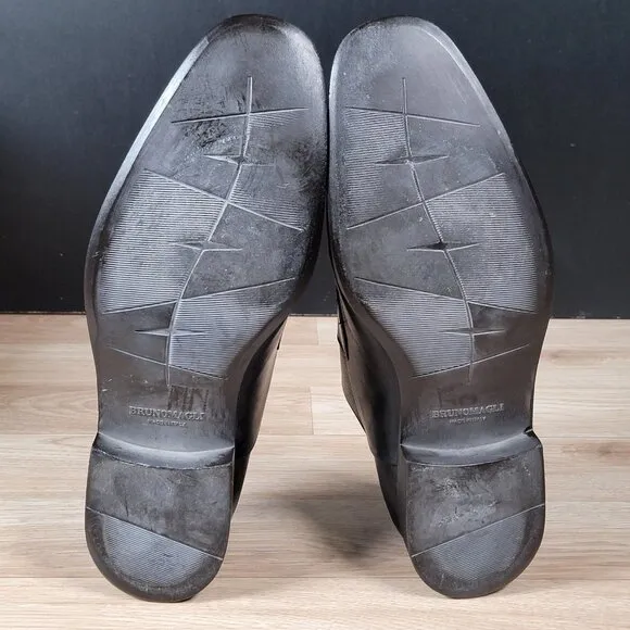 Bruno Magli Rammola Derby Shoes Mens Size 10 Black Leather Cap Toe Italy