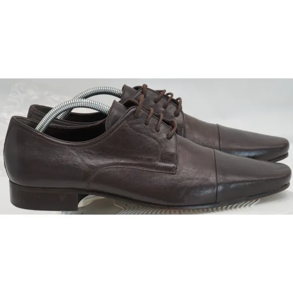Bruno Magli Shoes Mens 9D Brown Leather Cape Toe Oxford Italian Made