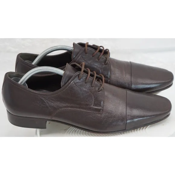 Bruno Magli Shoes Mens 9D Brown Leather Cape Toe Oxford Italian Made