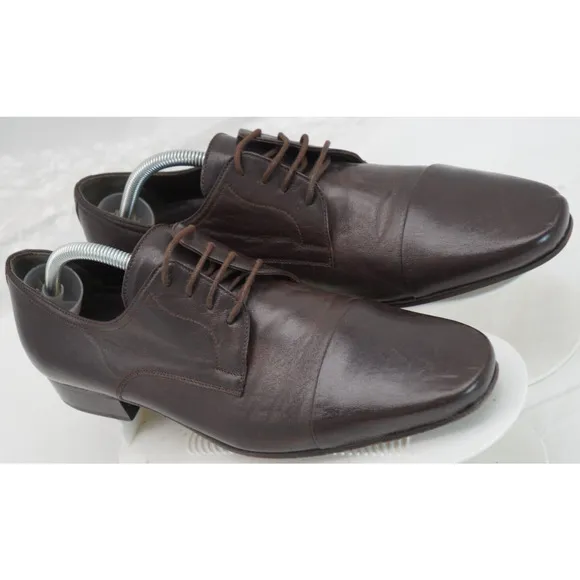 Bruno Magli Shoes Mens 9D Brown Leather Cape Toe Oxford Italian Made