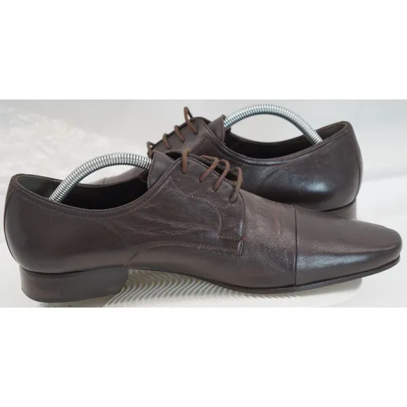 Bruno Magli Shoes Mens 9D Brown Leather Cape Toe Oxford Italian Made