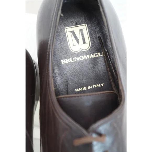 Bruno Magli Shoes Mens 9D Brown Leather Cape Toe Oxford Italian Made