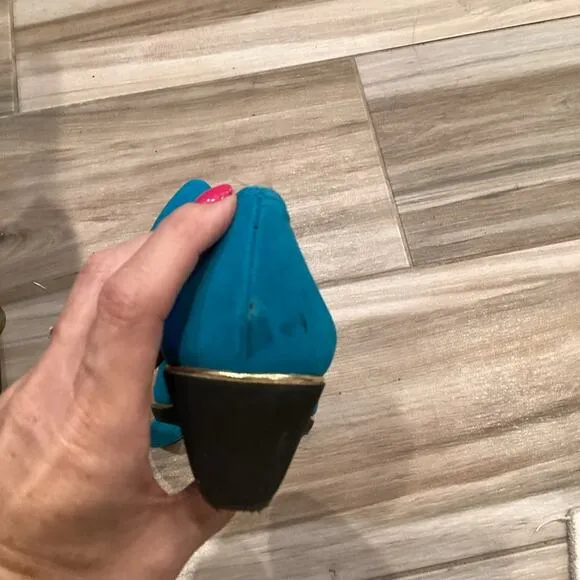 Bruno Magli Vintage Teal Slip On Shoes in Size 7-In Excellent Preloved Cond.