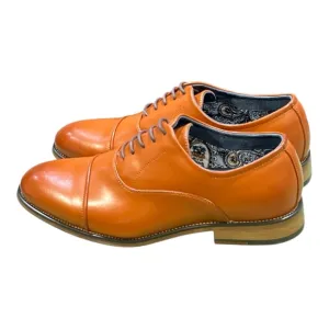 Bruno Marc Men’s Formal Dress Oxford Tan Shoes Size 9.5W.