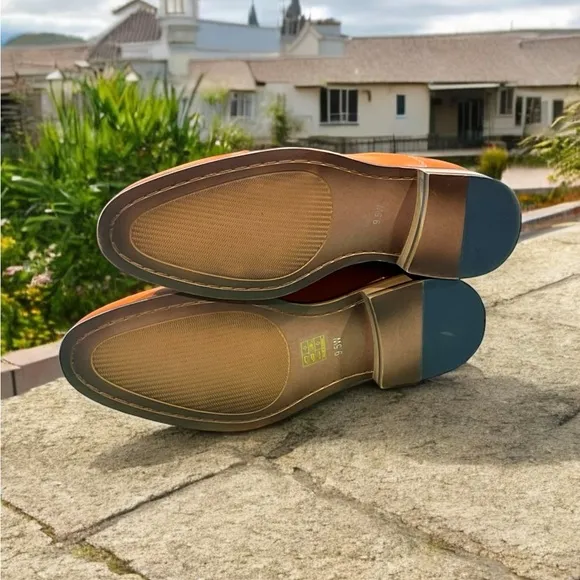 Bruno Marc Men’s Formal Dress Oxford Tan Shoes Size 9.5W.
