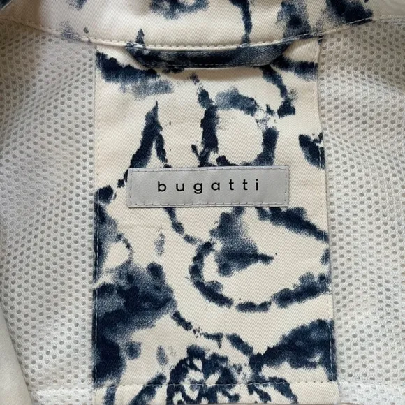 Bugatti Boho Chic Italian Crop Denim Bomber Jacket Navy Pockets Cotton, Size M