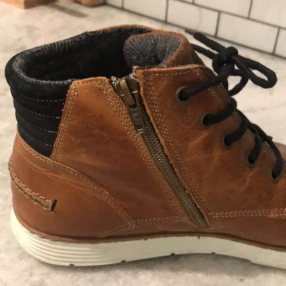 Bull Boxer Adyn Leather Boots Mens 13 Chukka Brown Side Zip Festival Portugal