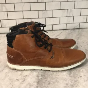 Bull Boxer Adyn Leather Boots Mens 13 Chukka Brown Side Zip Festival Portugal