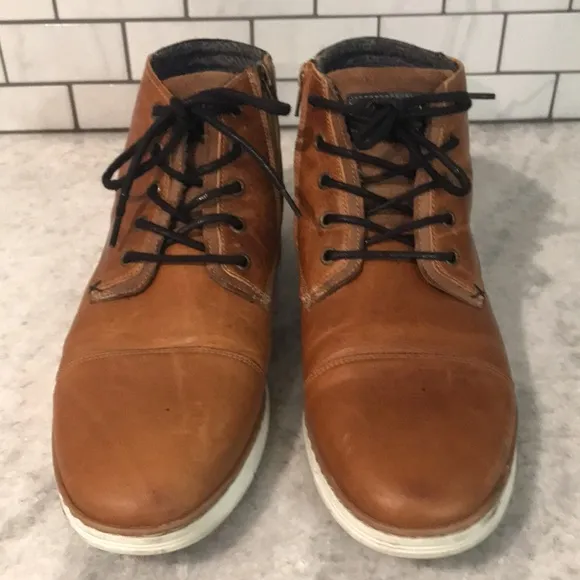 Bull Boxer Adyn Leather Boots Mens 13 Chukka Brown Side Zip Festival Portugal