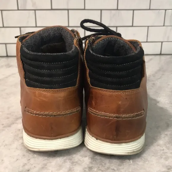 Bull Boxer Adyn Leather Boots Mens 13 Chukka Brown Side Zip Festival Portugal