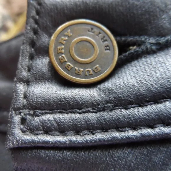 Burberry Brit Black Coated Cotton Westbourne Skinny Ankle Jeans Size US 24