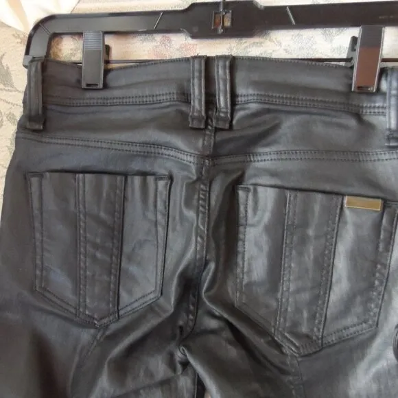 Burberry Brit Black Coated Cotton Westbourne Skinny Ankle Jeans Size US 24